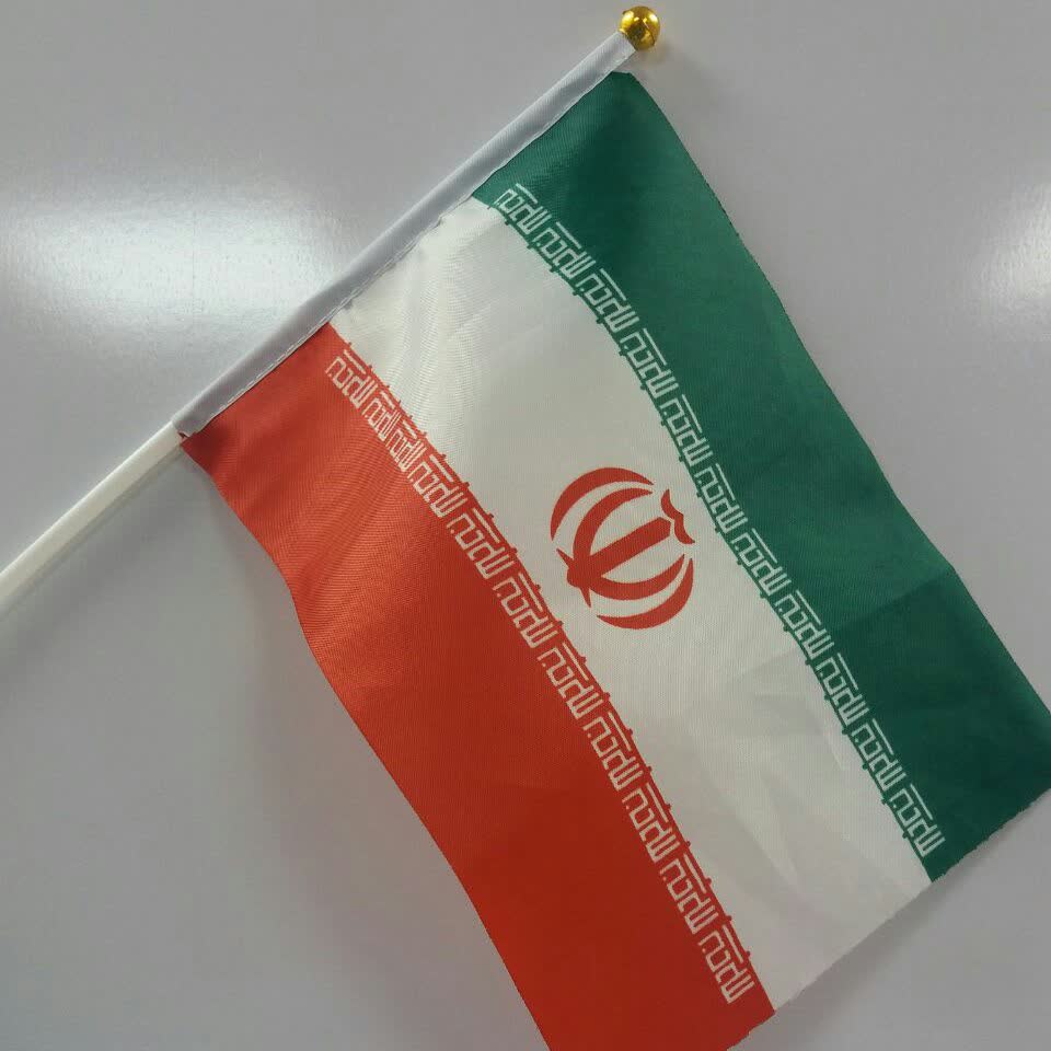 پرچم ایران، با پارچه ساتن به همراه میله پلاستیکی