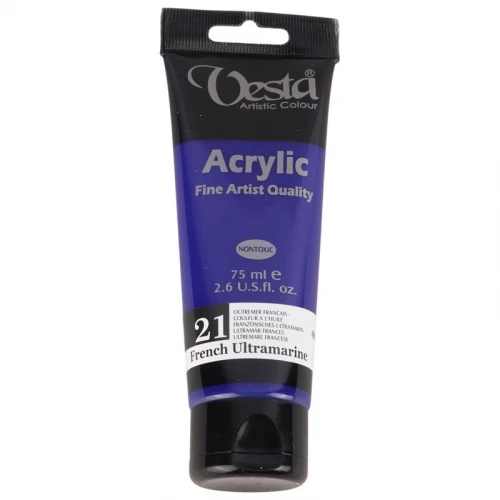 رنگ اکریلیک وستا French Ultramarine 21 حجم 75 میلی لیتر
