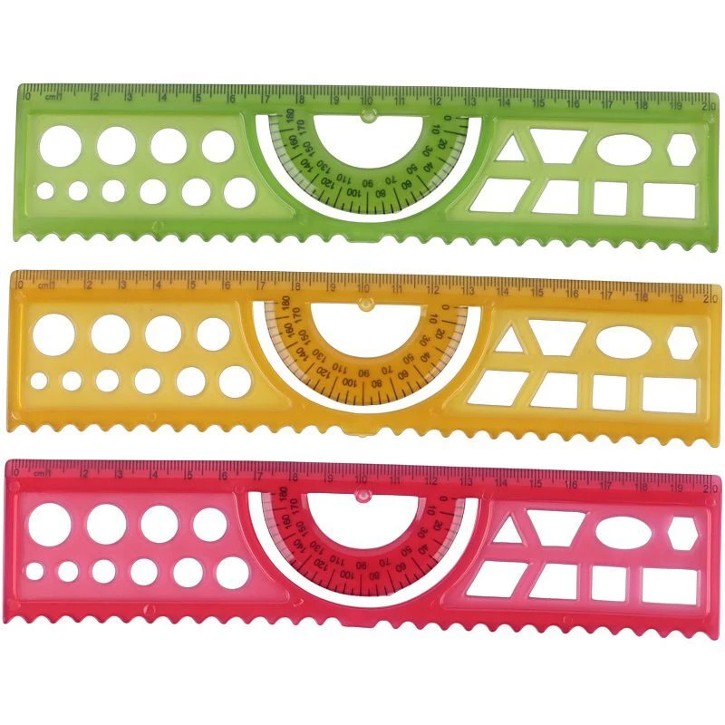 خط کش شابلون دار ژله ای 20cm پهن